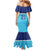 Queensland Samoa Custom Mermaid Dress Blue Pacific Polynesian Tribal Pattern