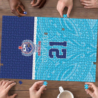 Queensland Samoa Custom Puzzle Blue Pacific Polynesian Tribal Pattern - Polynesian Pride