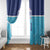 Queensland Samoa Custom Window Curtain Blue Pacific Polynesian Tribal Pattern