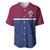 Queensland Samoa Custom Baseball Jersey Maroon-Blue Pacific Polynesian Tribal Pattern