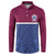 Queensland Samoa Custom Button Sweatshirt Maroon-Blue Pacific Polynesian Tribal Pattern