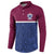 Queensland Samoa Custom Button Sweatshirt Maroon-Blue Pacific Polynesian Tribal Pattern