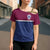 Queensland Samoa Custom Cross Shoulder Shirt Maroon-Blue Pacific Polynesian Tribal Pattern - Polynesian Pride