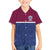 Queensland Samoa Custom Family Matching Short Sleeve Bodycon Dress and Hawaiian Shirt Maroon-Blue Pacific Polynesian Tribal Pattern