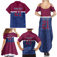 Queensland Samoa Custom Family Matching Summer Maxi Dress and Hawaiian Shirt Maroon-Blue Pacific Polynesian Tribal Pattern LT9 - Polynesian Pride