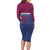 Queensland Samoa Custom Long Sleeve Bodycon Dress Maroon-Blue Pacific Polynesian Tribal Pattern