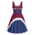 Queensland Samoa Custom Midi Dress Maroon-Blue Pacific Polynesian Tribal Pattern - Polynesian Pride