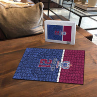 Queensland Samoa Custom Puzzle Maroon-Blue Pacific Polynesian Tribal Pattern - Polynesian Pride