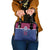 Queensland Samoa Custom Shoulder Handbag Maroon-Blue Pacific Polynesian Tribal Pattern