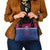 Queensland Samoa Custom Shoulder Handbag Maroon-Blue Pacific Polynesian Tribal Pattern