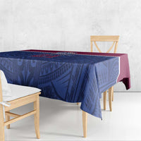 Queensland Samoa Custom Tablecloth Maroon-Blue Pacific Polynesian Tribal Pattern