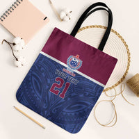 Queensland Samoa Custom Tote Bag Maroon-Blue Pacific Polynesian Tribal Pattern - Polynesian Pride