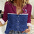 Queensland Samoa Custom Women Casual Shirt Maroon-Blue Pacific Polynesian Tribal Pattern