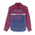 Queensland Samoa Custom Women Casual Shirt Maroon-Blue Pacific Polynesian Tribal Pattern