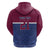 Queensland Samoa Custom Zip Hoodie Maroon-Blue Pacific Polynesian Tribal Pattern
