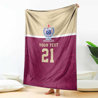 Queensland Samoa Custom Blanket Maroon Pacific Polynesian Tribal Pattern