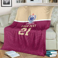 Queensland Samoa Custom Blanket Maroon Pacific Polynesian Tribal Pattern