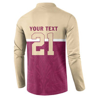 Queensland Samoa Custom Button Sweatshirt Maroon Pacific Polynesian Tribal Pattern