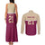 Queensland Samoa Custom Couples Matching Tank Maxi Dress and Long Sleeve Button Shirt Maroon Pacific Polynesian Tribal Pattern