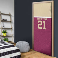 Queensland Samoa Custom Door Cover Maroon Pacific Polynesian Tribal Pattern - Polynesian Pride