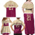 Queensland Samoa Custom Family Matching Off Shoulder Maxi Dress and Hawaiian Shirt Maroon Pacific Polynesian Tribal Pattern