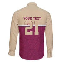 Queensland Samoa Custom Family Matching Off Shoulder Maxi Dress and Hawaiian Shirt Maroon Pacific Polynesian Tribal Pattern