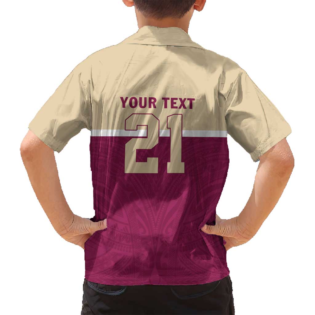 Queensland Samoa Custom Family Matching Puletasi and Hawaiian Shirt Maroon Pacific Polynesian Tribal Pattern