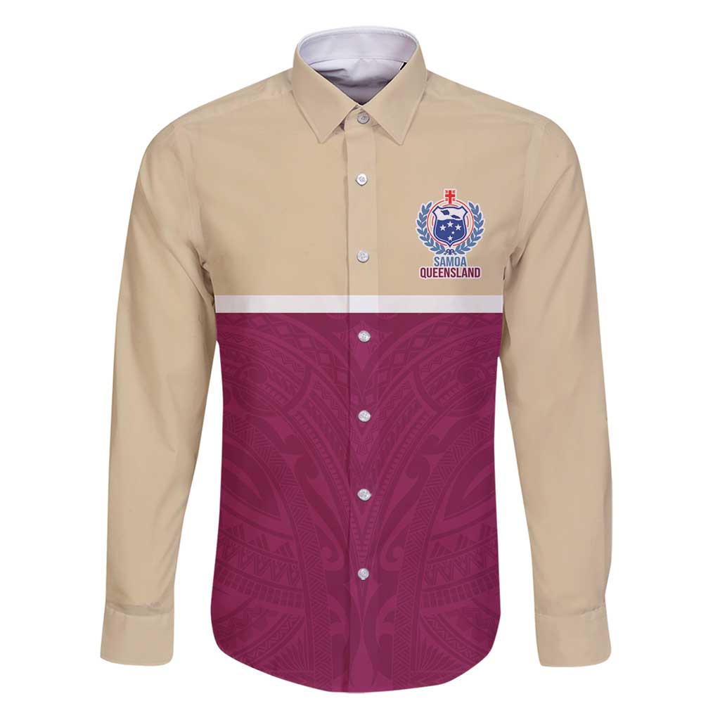 Queensland Samoa Custom Family Matching Puletasi and Hawaiian Shirt Maroon Pacific Polynesian Tribal Pattern