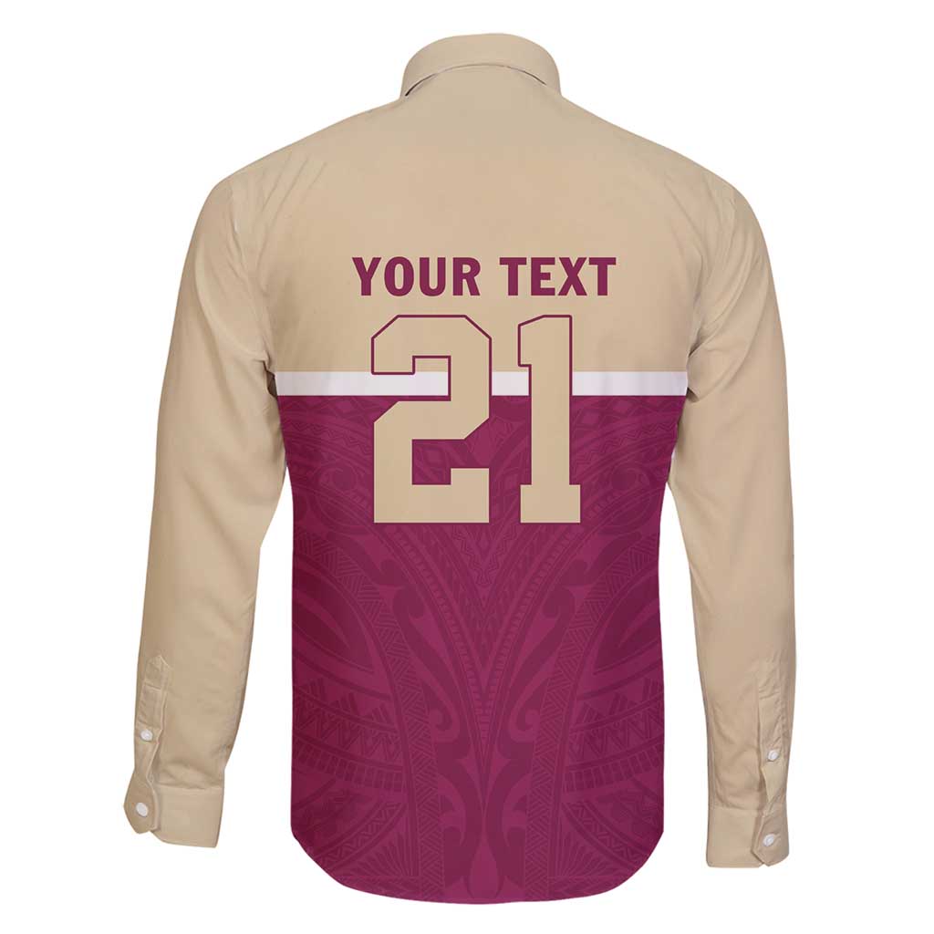 Queensland Samoa Custom Family Matching Puletasi and Hawaiian Shirt Maroon Pacific Polynesian Tribal Pattern