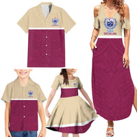 Queensland Samoa Custom Family Matching Summer Maxi Dress and Hawaiian Shirt Maroon Pacific Polynesian Tribal Pattern LT9 - Polynesian Pride