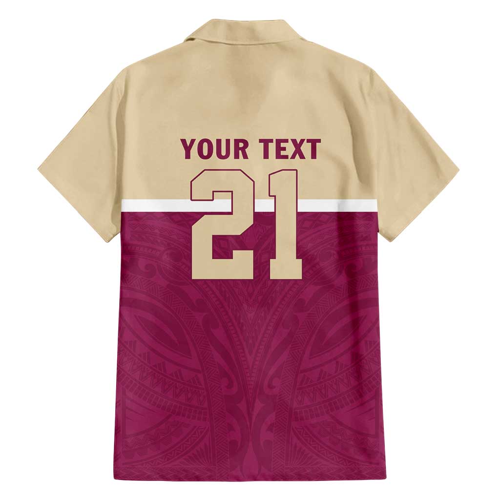 Queensland Samoa Custom Family Matching Tank Maxi Dress and Hawaiian Shirt Maroon Pacific Polynesian Tribal Pattern