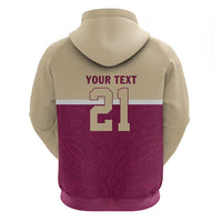 Queensland Samoa Custom Hoodie Maroon Pacific Polynesian Tribal Pattern