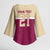 Queensland Samoa Custom Kimono Sleeve Blouse Maroon Pacific Polynesian Tribal Pattern - Polynesian Pride