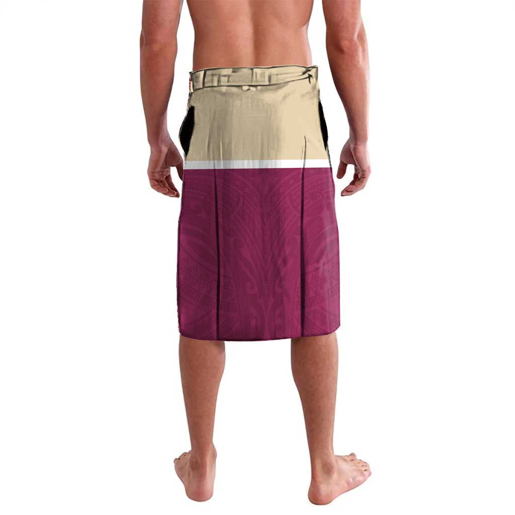 Queensland Samoa Custom Lavalava Maroon Pacific Polynesian Tribal Pattern