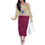 Queensland Samoa Custom Off The Shoulder Long Sleeve Dress Maroon Pacific Polynesian Tribal Pattern