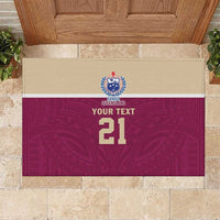 Queensland Samoa Custom Rubber Doormat Maroon Pacific Polynesian Tribal Pattern