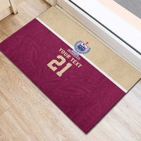 Queensland Samoa Custom Rubber Doormat Maroon Pacific Polynesian Tribal Pattern