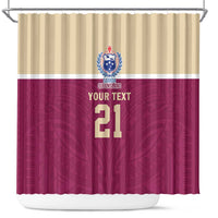 Queensland Samoa Custom Shower Curtain Maroon Pacific Polynesian Tribal Pattern