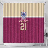 Queensland Samoa Custom Shower Curtain Maroon Pacific Polynesian Tribal Pattern