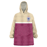 Queensland Samoa Custom Wearable Blanket Hoodie Maroon Pacific Polynesian Tribal Pattern