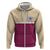 Queensland Samoa Custom Zip Hoodie Maroon Pacific Polynesian Tribal Pattern
