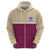 Queensland Samoa Custom Zip Hoodie Maroon Pacific Polynesian Tribal Pattern
