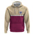 Queensland Samoa Custom Zip Hoodie Maroon Pacific Polynesian Tribal Pattern