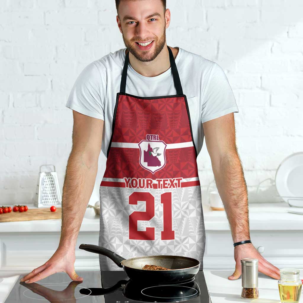 Queensland Tonga Custom Apron QLD with Tongan Ngatu Pattern - Polynesian Pride