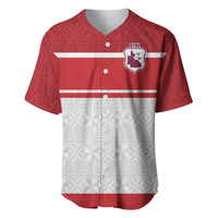 Queensland Tonga Custom Baseball Jersey QLD with Tongan Ngatu Pattern LT9 Red - Polynesian Pride
