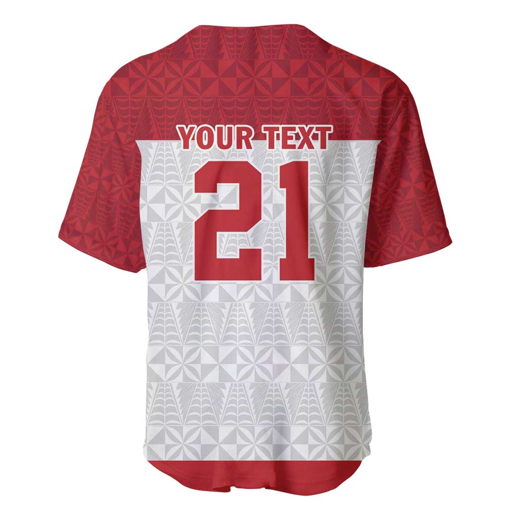 Queensland Tonga Custom Baseball Jersey QLD with Tongan Ngatu Pattern LT9 - Polynesian Pride