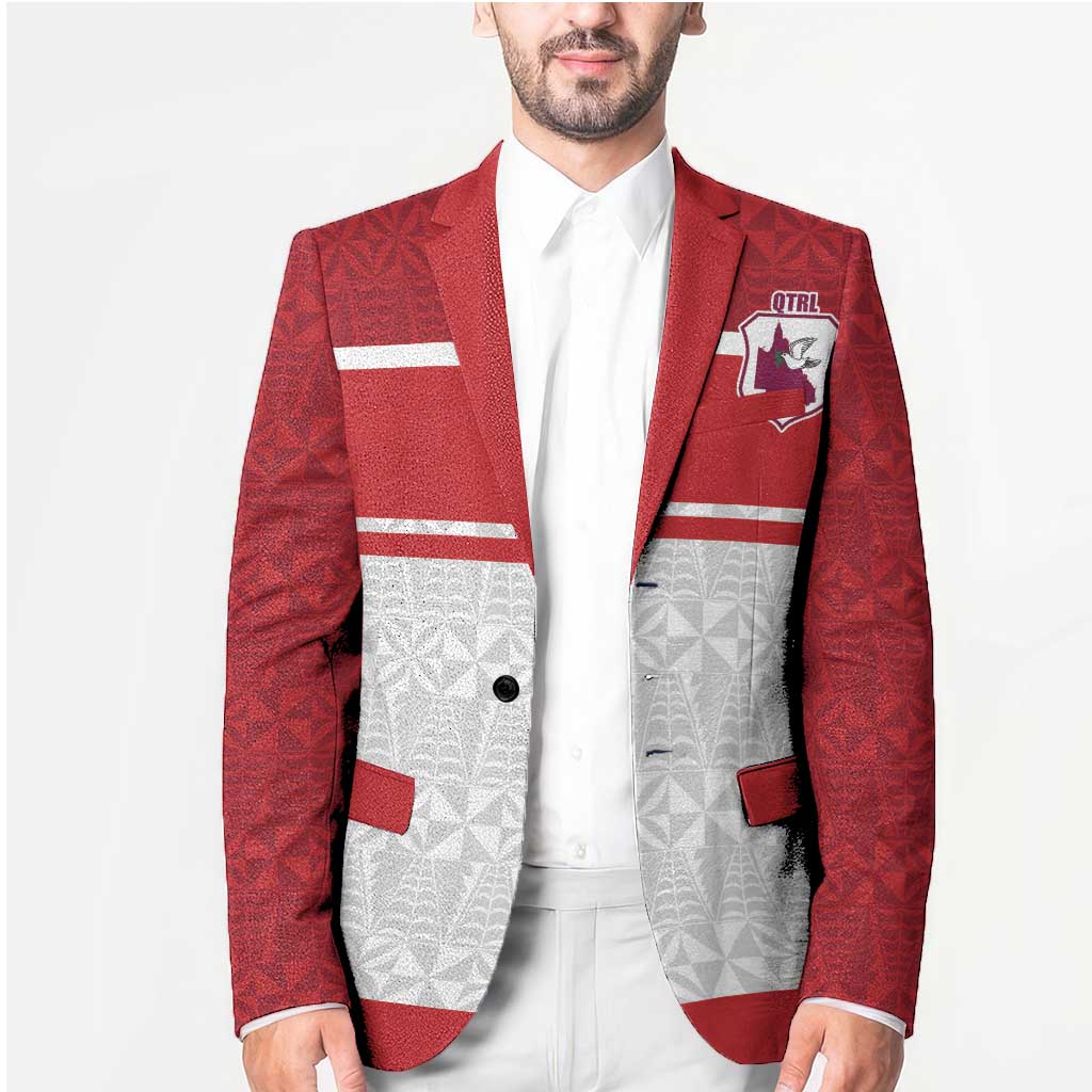 Queensland Tonga Custom Blazer QLD with Tongan Ngatu Pattern - Polynesian Pride