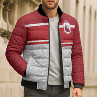 Queensland Tonga Custom Bomber Puffer Jacket QLD with Tongan Ngatu Pattern - Polynesian Pride