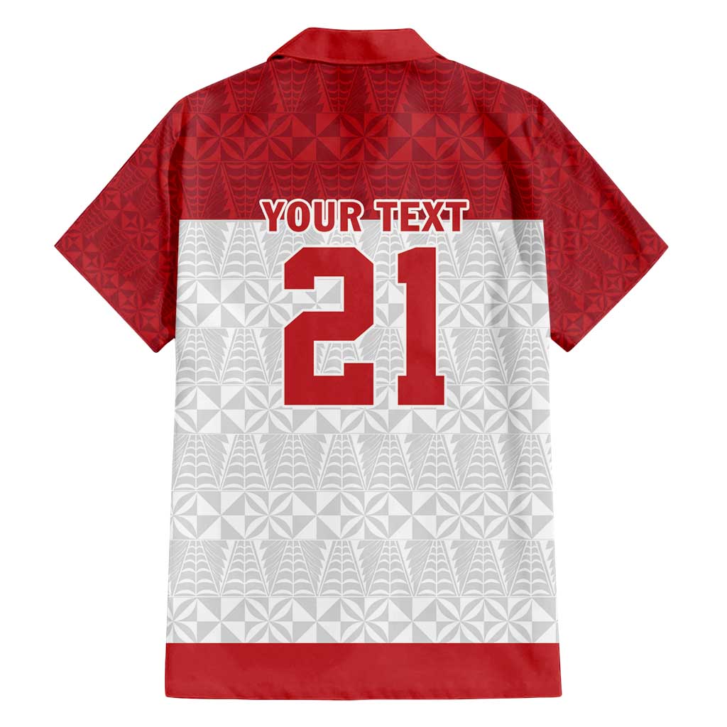 Queensland Tonga Custom Family Matching Off Shoulder Short Dress and Hawaiian Shirt QLD with Tongan Ngatu Pattern