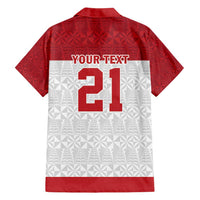 Queensland Tonga Custom Family Matching Off Shoulder Short Dress and Hawaiian Shirt QLD with Tongan Ngatu Pattern